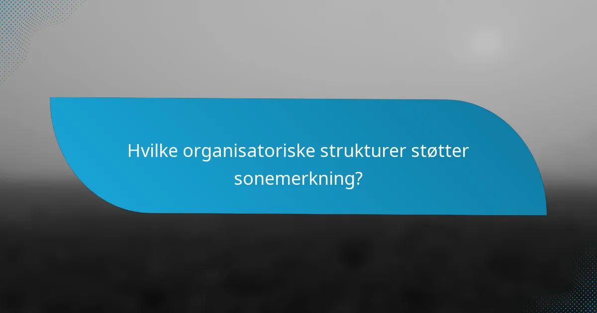 Hvilke organisatoriske strukturer støtter sonemerkning?